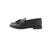 Next Niñas Mocasines Escolares de Cuero con borlas Matt Black