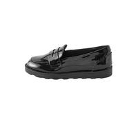 NEXT Niñas Mocasines Escolares de Cuero con Suela Fina Black Patent 36