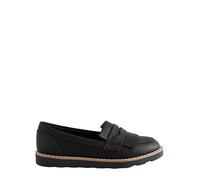 NEXT Niñas Mocasines Escolares de Cuero de Corte Estrecho (E) Negro 38