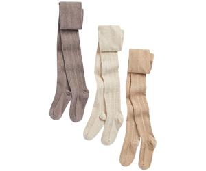 NEXT Niñas Pack con 3 medias de ochos de algodón Oatmeal Cream/Brown 7 Años-8 Años