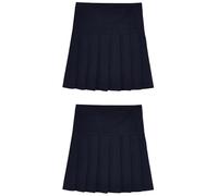 NEXT Niñas Pack de 2 Faldas Escolares de Tablas con Cintura estándar Azul Marino 8 Años