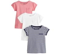 NEXT Niñas Pack de 3 Camisetas con Ribete de Margaritas Blue/Pink/White 3 Años