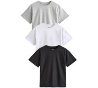 NEXT Niñas Pack de 3 Camisetas de Corte Extragrande Negro/Blanco/Gris 14 Años