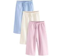 NEXT Niñas Pack de 3 Pantalones de chándal de Pernera Ancha Pink/Blue/Oatmeal 2 Años-3 Años
