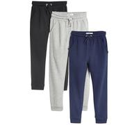 NEXT Niñas Pack de 3 Pantalones de chándal de Punto Suave y Corte Holgado Azul Marino/Gris/Negro 5 Años