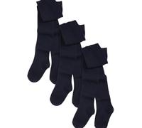 NEXT Niñas Pack de 3 pares de medias escolares con alto contenido de algodón Azul Marino 2 Años-3 Años