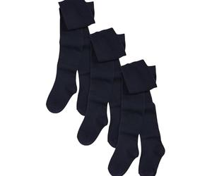 NEXT Niñas Pack de 3 pares de medias escolares con alto contenido de algodón Azul Marino 3 Años-4 Años