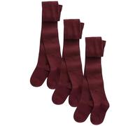 NEXT Niñas Pack de 3 pares de medias escolares con alto contenido de algodón Rojo Borgoña 5 Años-6 Años