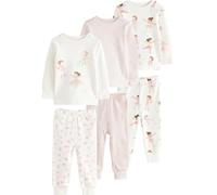 NEXT Niñas Pack de 3 Pijama abrigados de Manga Larga Pink/Cream Ballerina 12 Meses-18 Meses