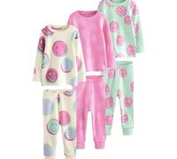 NEXT Niñas Pack de 3 Pijamas cómodos Pink/Green Smile 12 Meses-18 Meses