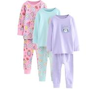 NEXT Niñas Pack de 3 Pijamas cómodos Purple Cat Print 7 Años-8 Años