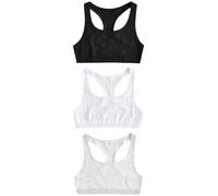 NEXT Niñas Pack de 3 Tops Cortos con Espalda de Nadador Negro/Blanco/Gris 11 Años-12 Años