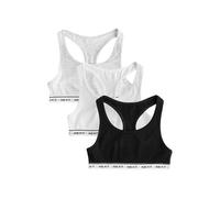 NEXT Niñas Pack de 3 Tops Cortos con Espalda de Nadador Negro/Gris/Blanco 11 Años-12 Años