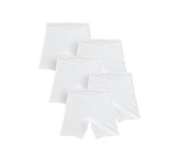 NEXT Niñas Pack de 5 Braguitas Tipo Culotte de Pernera Larga Blanco 7 Años-8 Años