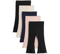 NEXT Niñas Pack de 5 Leggings Acampanados de canalé Multi 5 Años-6 Años