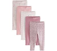 NEXT Niñas Pack de 5 Leggings Acanalados Rosa 12 Meses-18 Meses