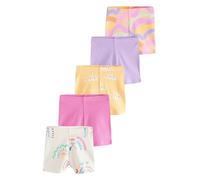 NEXT Niñas Pack de 5 Pantalones Cortos de Ciclismo Acanalados Rainbow 4 Años-5 Años