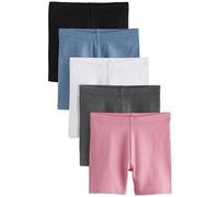 NEXT Niñas Pack de 5 Pantalones Cortos de Ciclismo Black/Pink/Blue/White/Grey 7 Años