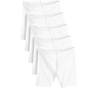 NEXT Niñas Pack de 5 Pantalones Cortos de Ciclismo elásticos y Ricos en algodón de Largo estándar Blanco 4 Años