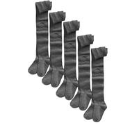 NEXT Niñas Pack de 5 pares de medias escolares con alto contenido de algodón Gris 13 Años-14 Años