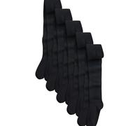 NEXT Niñas Pack de 5 pares de medias escolares con alto contenido de algodón Negro 5 Años-6 Años