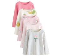 NEXT Niñas Pack de 5 Tops de Manga Larga de canalé Light Pink 18 Meses-24 Meses