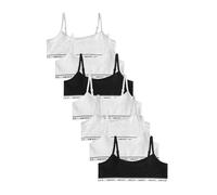 NEXT Niñas Pack de 7 Tops Cortos de Tirantes Negro/Blanco/Gris 9 Años-10 Años