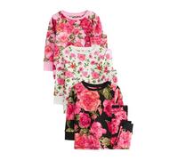 NEXT Niñas Pack de Tres Pijamas cómodos de Flores Pink/Black 3 Años