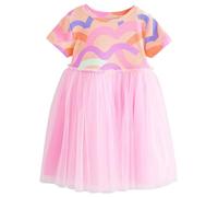 NEXT Niñas Vestido de Fiesta de Malla Rainbow Pink 3 Años