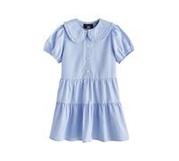 NEXT Niñas Vestido Escolar de algodón a Cuadros con Cuello Bonito y diseño a Capas Azul 8 Años