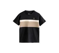 NEXT Niños Camiseta de Mangas Cortas con diseño en Bloques de Color Negro/Neutro 14 Años
