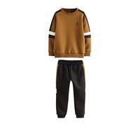 NEXT Niños Conjunto con sudadera de cuello redondo y bloques de colores Marrón tostado 11 Años
