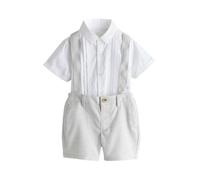 NEXT Niños Conjunto de camisa, pantalones cortos y tirantes Gris 3 Años-4 Años