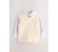 NEXT Niños Conjunto de Camisa y Chaleco de Punto Ecru Cream 2 Años