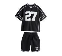 NEXT Niños Conjunto de camiseta y pantalones cortos estilo universitario Negro 16 Años