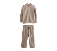 NEXT Niños Conjunto de chaqueta bomber y pantalones de chándal de punto de vestir Marrón visón 6 Años