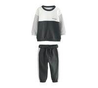 NEXT Niños Conjunto de pantalón de chándal y camiseta de manga larga suaves al tacto Negro/Blanco 3 Años-4 Años