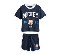NEXT Niños Conjunto de pantalones cortos y camiseta de Mickey Mouse Navy Blue/White 18 Meses-24 Meses