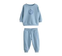 NEXT Niños Conjunto de pantalones de chándal y sudadera con cuello redondo estampada Azul claro 12 Meses-18 Meses