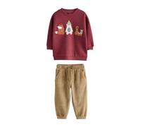 NEXT Niños Conjunto de pantalones de chándal y sudadera con diseño colour block Rojo 3 Años-4 Años
