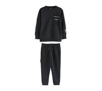 NEXT Niños Conjunto de sudadera con cuello redondo y pantalón de chándal de estilo utilitario Negro 15 Años