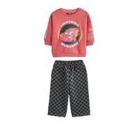NEXT Niños Conjunto de sudadera con cuello redondo y pantalones de chándal de Cars Red Charcoal 4 Años