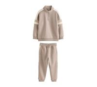 NEXT Niños Conjunto de sudadera de cuello alzado con cremallera y pantalones de chándal Natural 12 Años