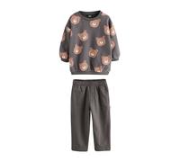 NEXT Niños Conjunto de sudadera y pantalones de chándal estampados Charcoal Grey Bear All Over 3 Años-4 Años