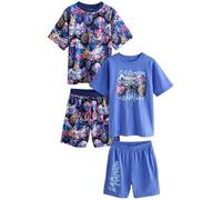 NEXT Niños Futbol Pack de 2 Pijamas con Pantalones Cortos 100% algodón