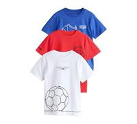 NEXT Niños Futbol Pack de 3 Camisetas de Manga Corta de Corte estándar con Estampado gráfico