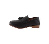 NEXT Niños Mocasines Elegantes con Detalle de Borla de Corte Ancho (G) Black Tassel