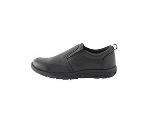 NEXT Niños Mocasines Escolares de Cuero de Corte Ancho (G) Negro 38