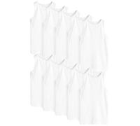 NEXT Niños Pack de 10 camisetas sin mangas de algodón orgánico Blanco 5 Años-6 Años