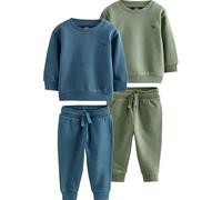 NEXT Niños Pack de 2 conjuntos de sudadera y pantalones de chándal Blue/Green 2 Años
